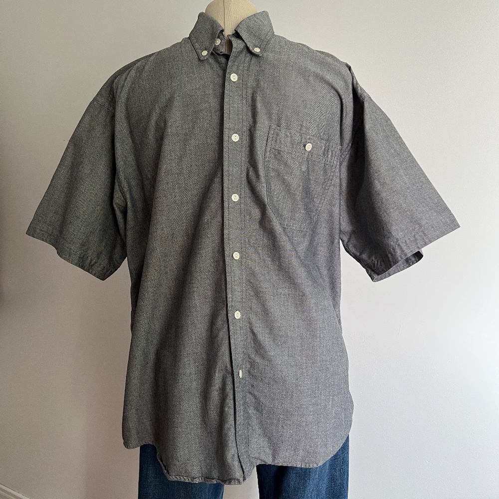 Harvie & Crosbie Oxford - Grey Short Sleeve Button Down Shirt
